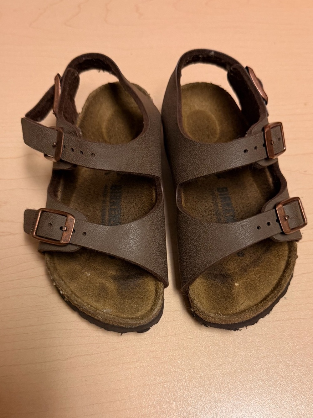 Kids Birkenstock Brown Roma Slingback Adjustable Strap Sandals